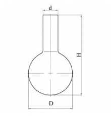 Колба круглодонная с цилиндрической горловиной К-2-1000-42, ТС