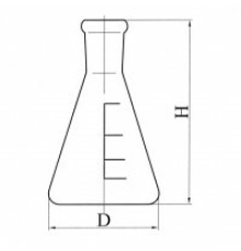 Колба коническая с цилиндрической горловиной КН-2-500-50, с делениями, ТС