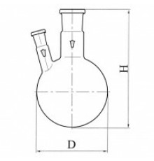 Колба круглодонная с двумя горловинами КГУ-2-1-100-19/26-14/23