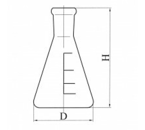 Колба коническая с цилиндрической горловиной КН-2-500-34, с делениями, ТС